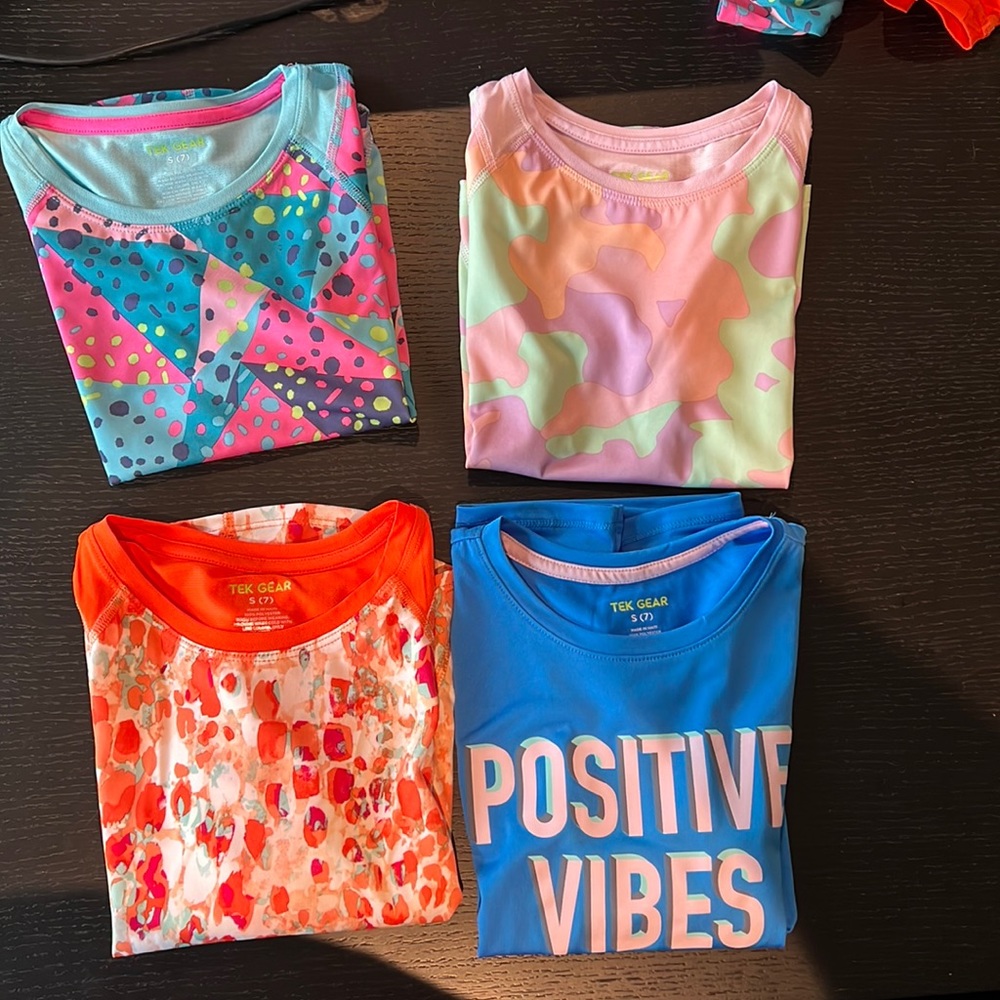 Tek Gear Small 4 Girls  tops t-Shirts shirts multi colors New with Tags